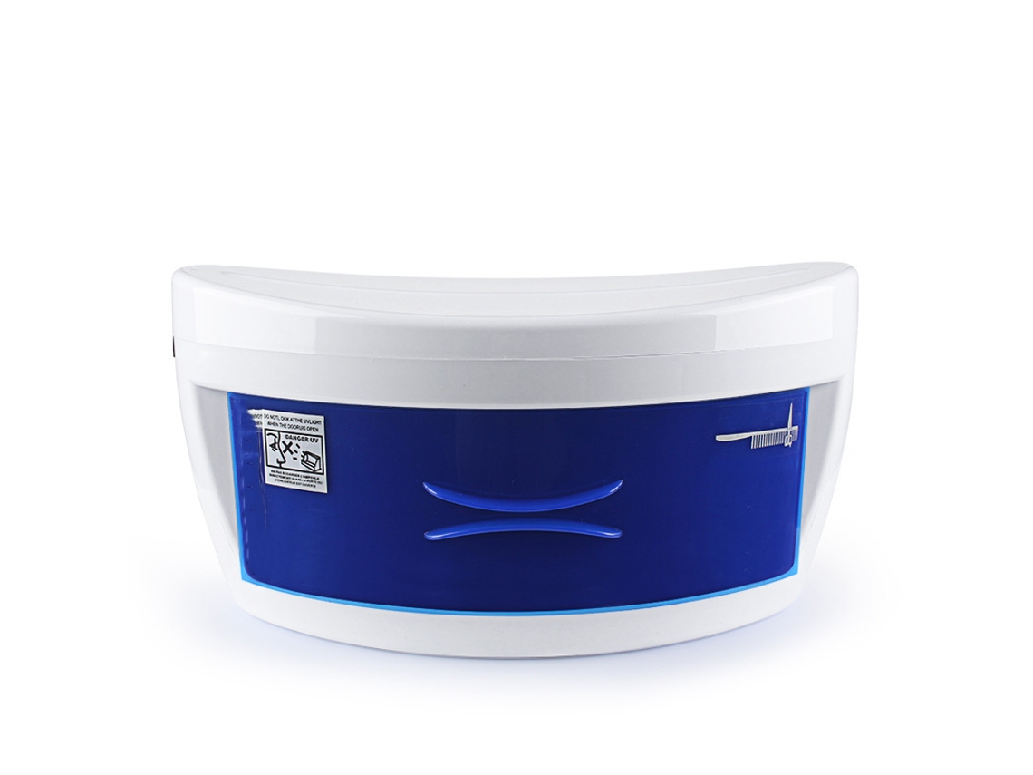 Caja de herramientas de barbero, equipo profesional para decoración de uñas y desinfectante con luz LED UV.