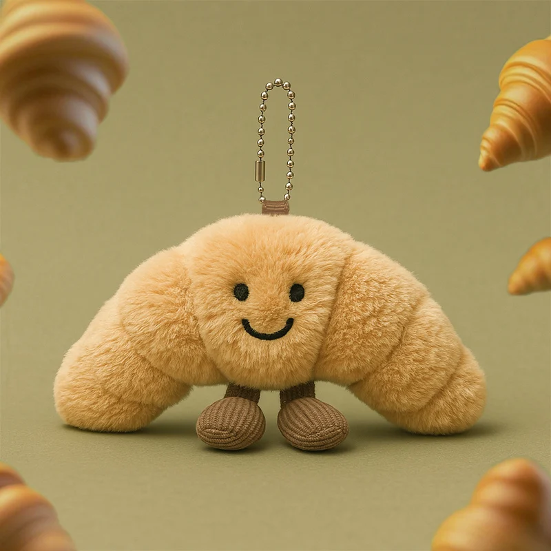 (croissant) Chaveiro De Pelúcia De Animal Fofo De 10 Cm, Decoração Para Bolsa