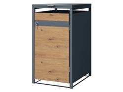 Cobertizo de exterior ML-Design para 1 cubo de basura 240L antracita con aspecto roble