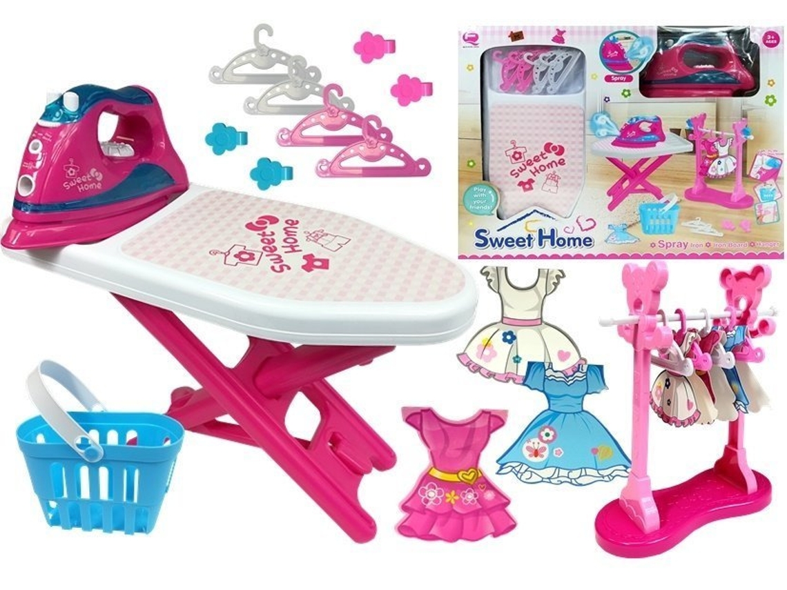 Juego de planchado rosa con perchas para tabla de planchar B.active