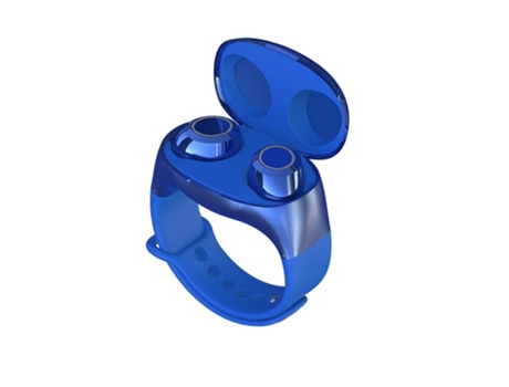 Auriculares Bluetooth True Wireless Tipo de reloj de muñeca Estuche de carga de diseño liviano Bt 5.0 In-Ear Earbud 5.0 Azul