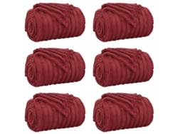Mantitas De Sofá 6 Uds Rojo Burdeos 270 X 240 Cm Lana