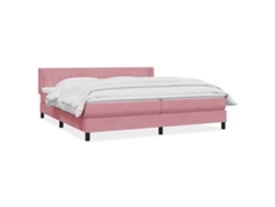 Maison Exclusive - Cama Box Spring Con Colchón Terciopelo Rosa 180x210 Cm
