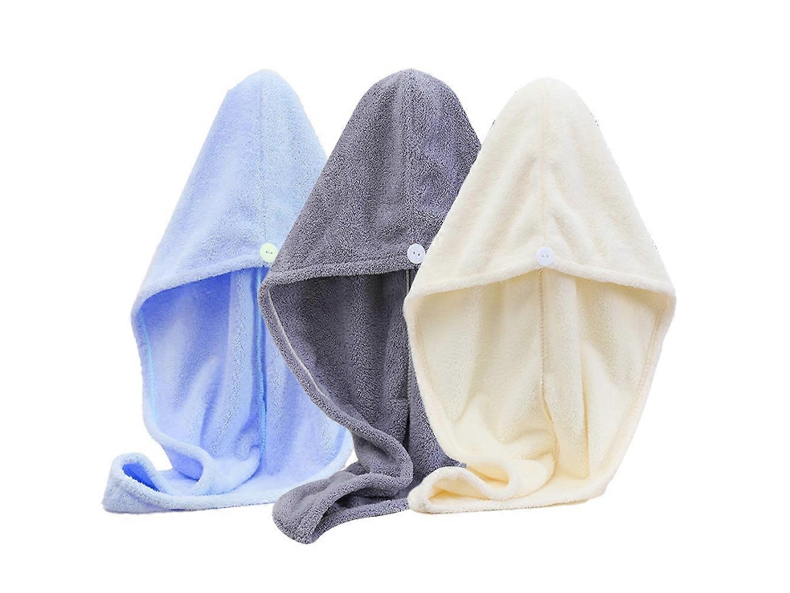 Juego de 3 toallas de microfibra para el cabello, absorbentes y de secado rápido. Rosewell