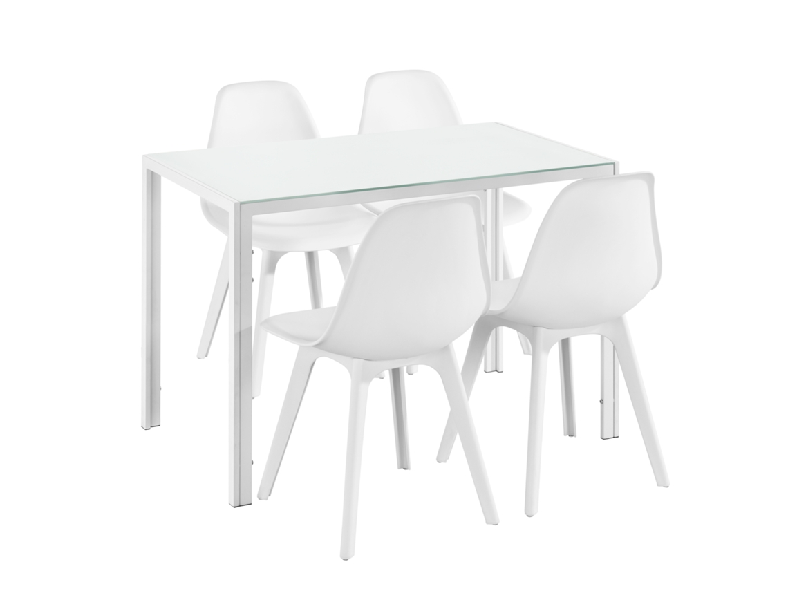 Juegos de Comedor [EN.CASA] Blanco (Plástico, Metal - 83 x 54 x 48 cm)