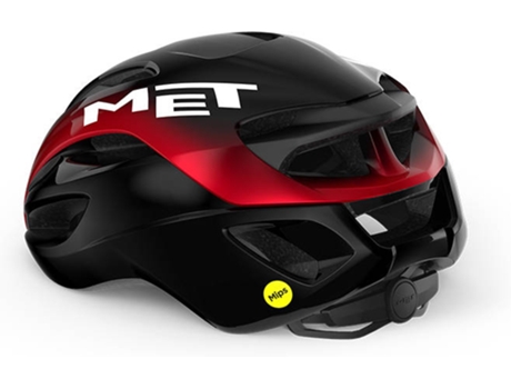 Casco MET Rivale Mips Negro/Rojo Metalico Br 56-58