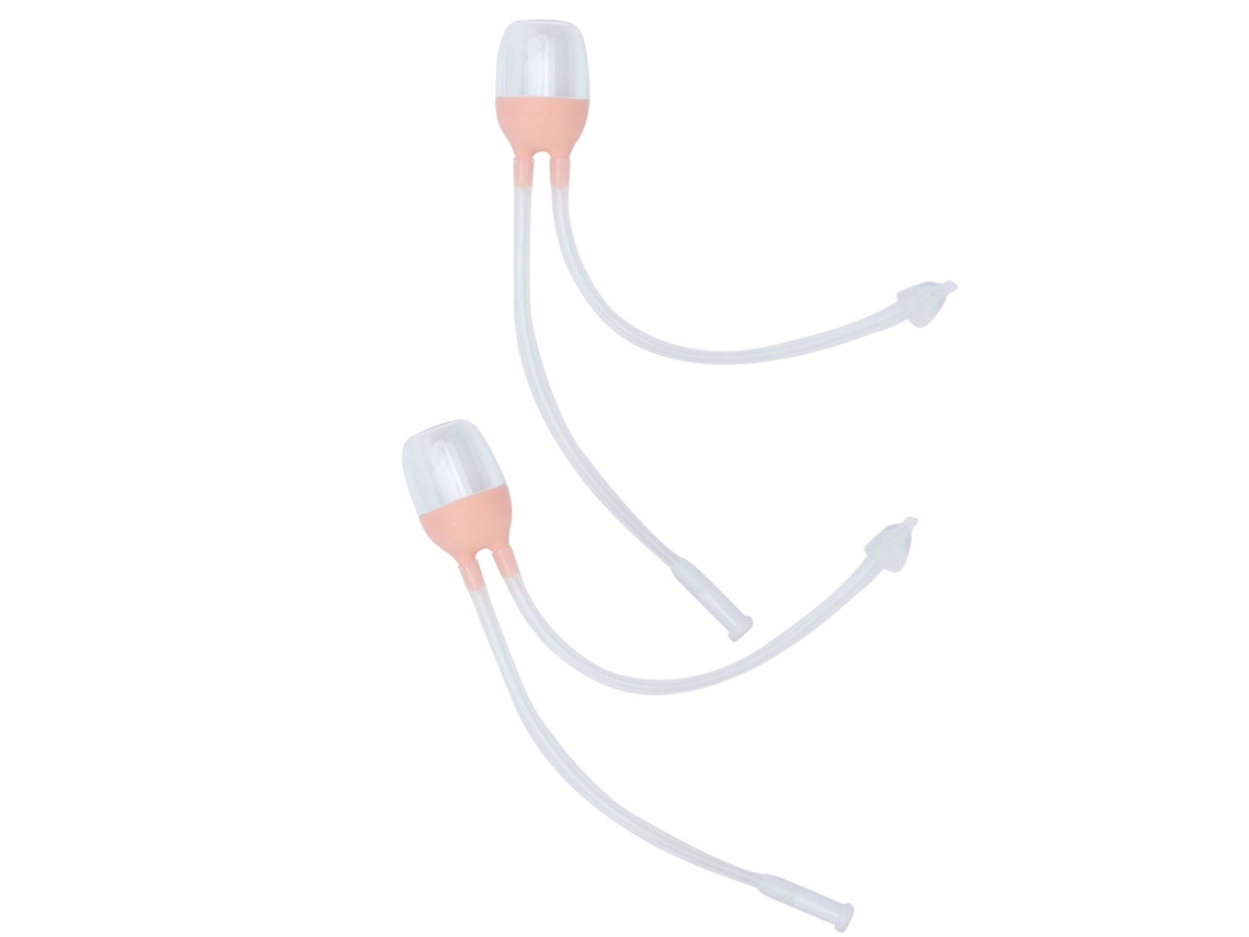 2 Aspiradores Nasales Para Bebés De Silicona Suave Para La Limpieza De La Mucosidad Nasal, Herramientas Para El Cuidado De La Nariz, Color Rosa.
