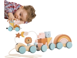 Bloques De Madera, Juego De Tren – Juguete De Animales Para Niños Pequeños