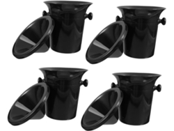 Escupideras De Plástico Para Cata De Vinos, Juego De 4, Negras, Estilo Occidental, Con Doble Orejera.