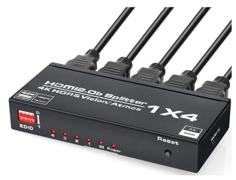 Adaptador Divisor Hdmi 4K @ 60Hz CHRONUS HDMI1212-Y7 Negro