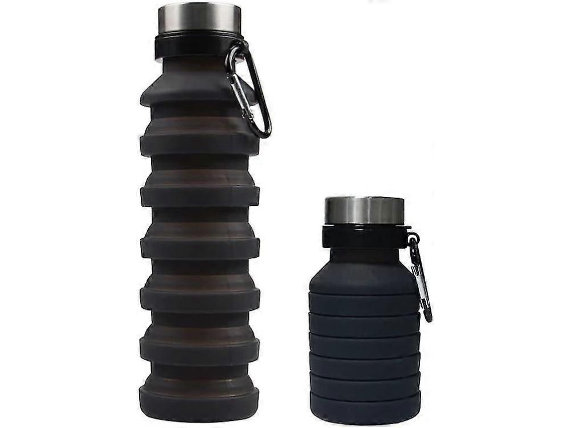 Botella De Agua Plegable | Botella De Bebida Reutilizable | Botella Deportiva | 500 Ml, Negra Rosewell