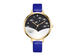 Reloj Analógico Para Mujer Con Correa Delgada De Piel Sintética Y Movimiento De Cuarzo - Azul