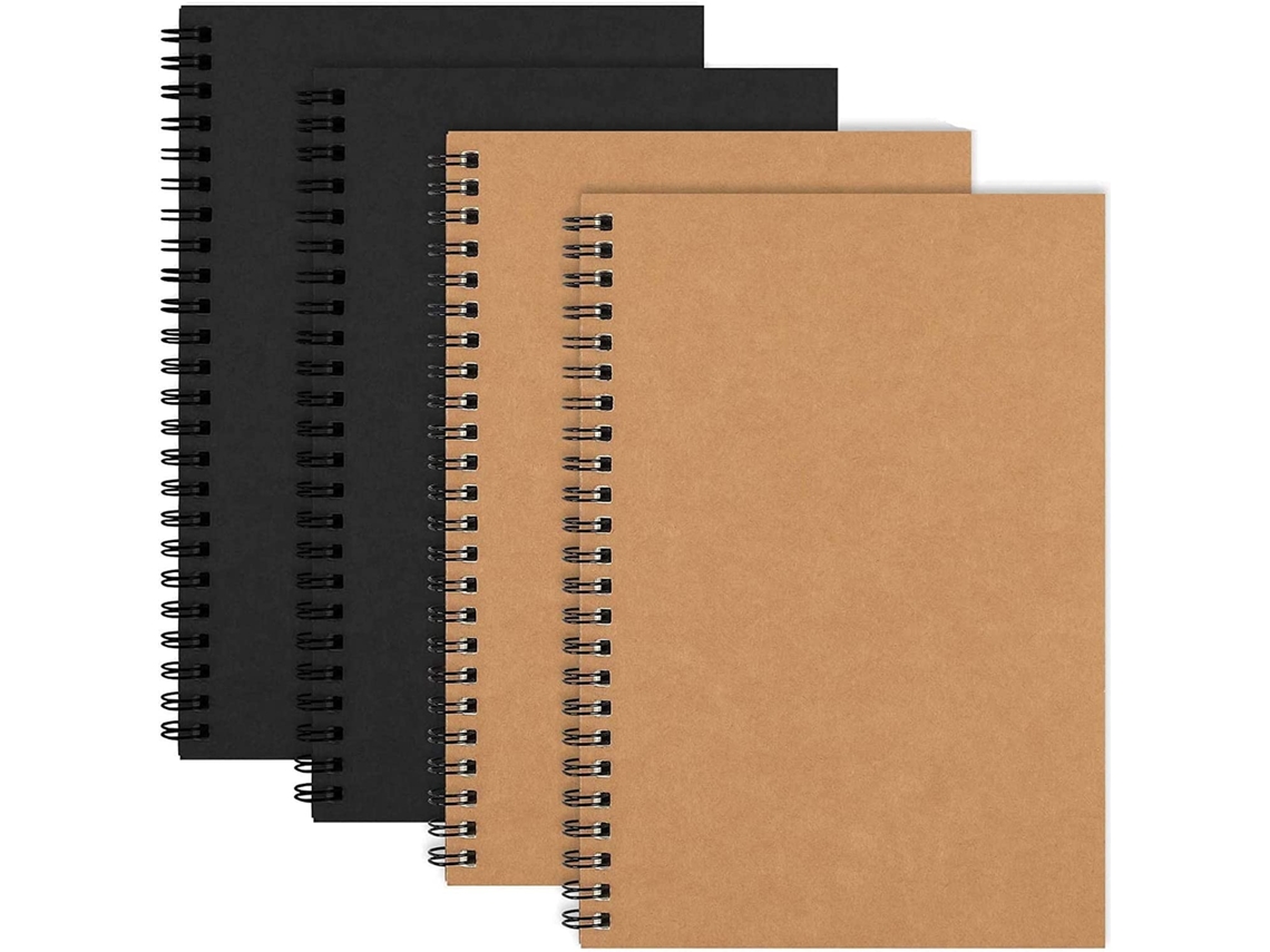 RNEMITERY Cuaderno de bocetos en blanco, libreta de tapa blanda para uso general, papel grueso, ligero, cubierta duradera, perforación limpia, diario en espiral