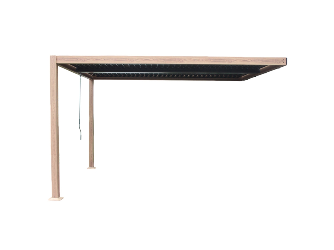 Sifnos Pergola Bioclimática 4x3m Con Efecto Madera