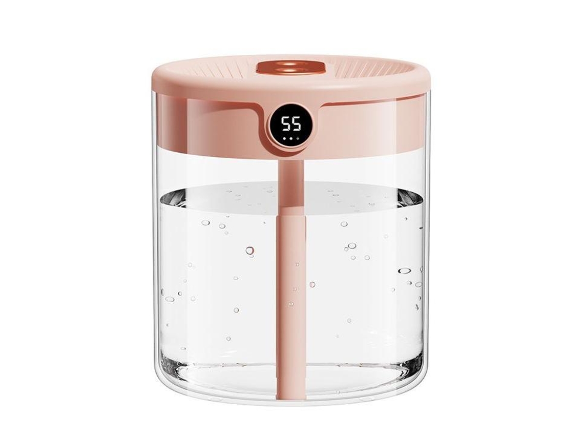 Humidificador De Doble Pulverización De 2 Litros (rosa Semitransparente), Interfaz Usb De Gran Capacidad, Diseño Silencioso.