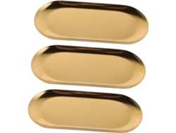 Bandejas Acero Inoxidable Dorado 3 Piezas Decoración Centro Accesorio Organización Bandeja Joyas Servir Mesa