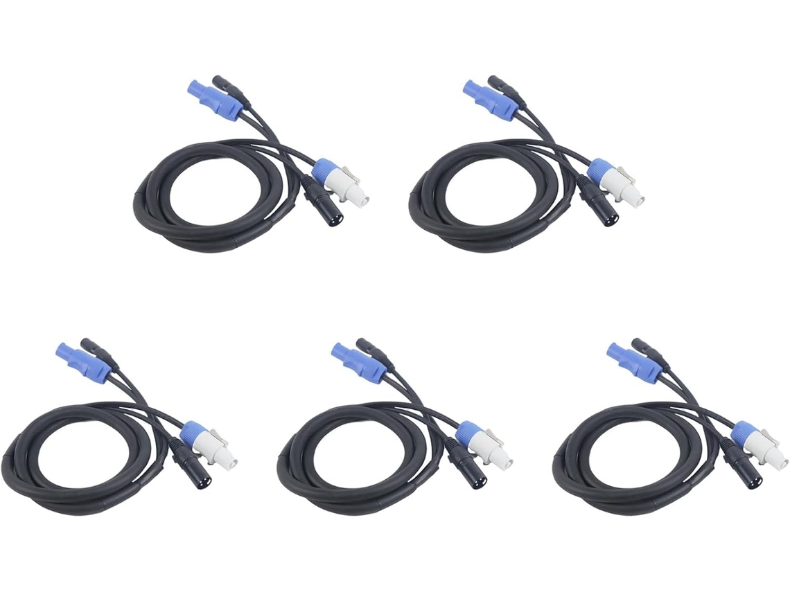 Cable Combinado Powercon 5x Con Conector Xlr Y Señal De Línea Para Transporte