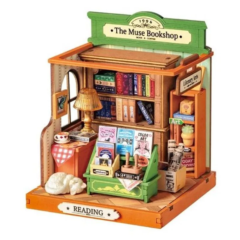 Maqueta Robotime Rolife La Librería Muse Ds040 Madnesstoys Madnesstoysmás De 8 Años
