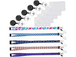 De Proteção Nuobesty Com 5 Peças - Transparente Com Cordão, Capas Resistentes A Arranhões Para Crachás E Documentos De Trabalho.