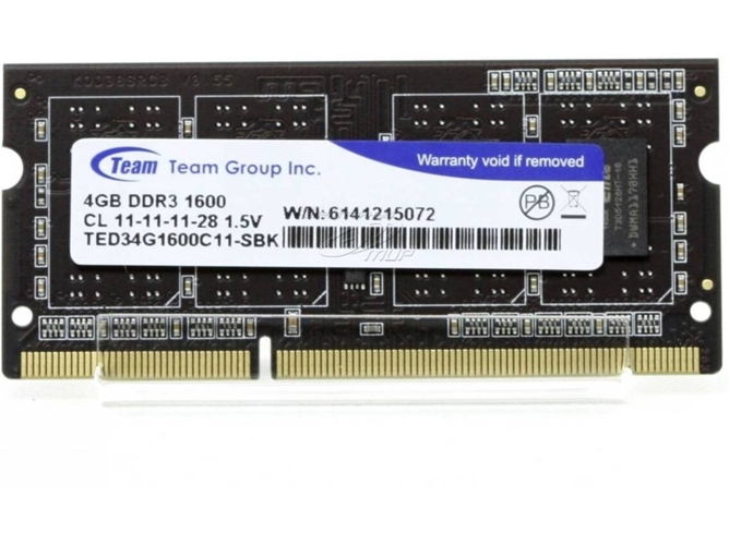 Memoria RAM DDR3 TEAM 4 GB (1600 MHz - CL 11 - Verde)