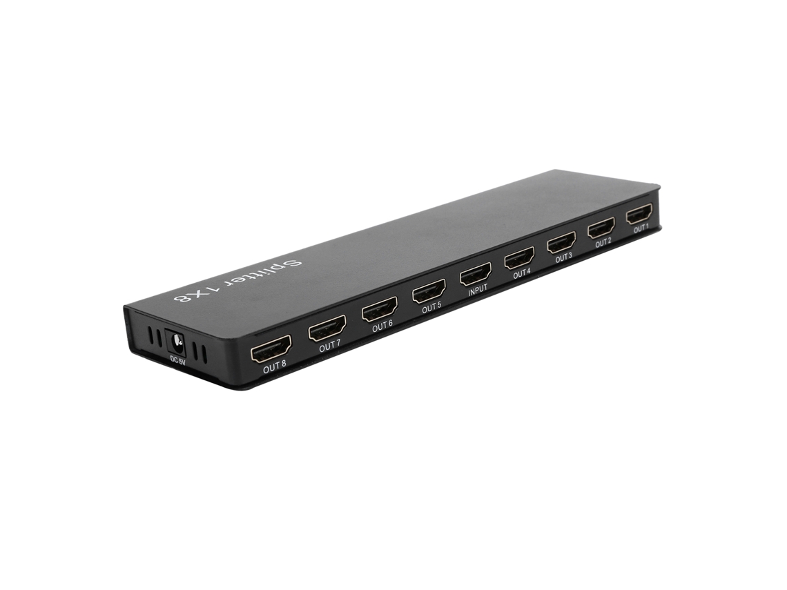 Divisor Hdmi 1x8 1.4 Full Hd 4k 3d Hdr 8 Portas 1 Entrada 8 Saídas Metal Prise Eu