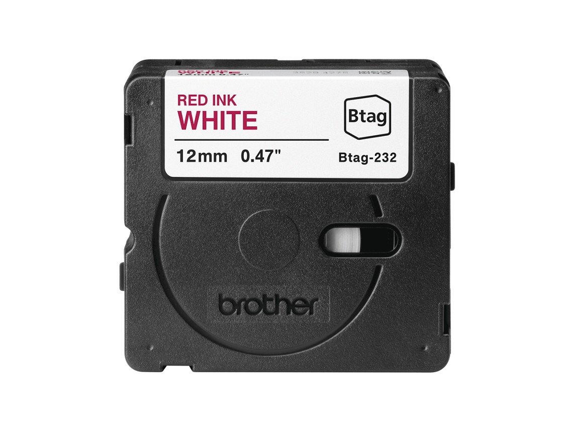 Cinta Doméstica BROTHER BTAG232 Rojo sobre Blanco