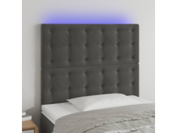 Cabecero Con Luces Led Terciopelo Gris Oscuro 100x5x118/128 Cm