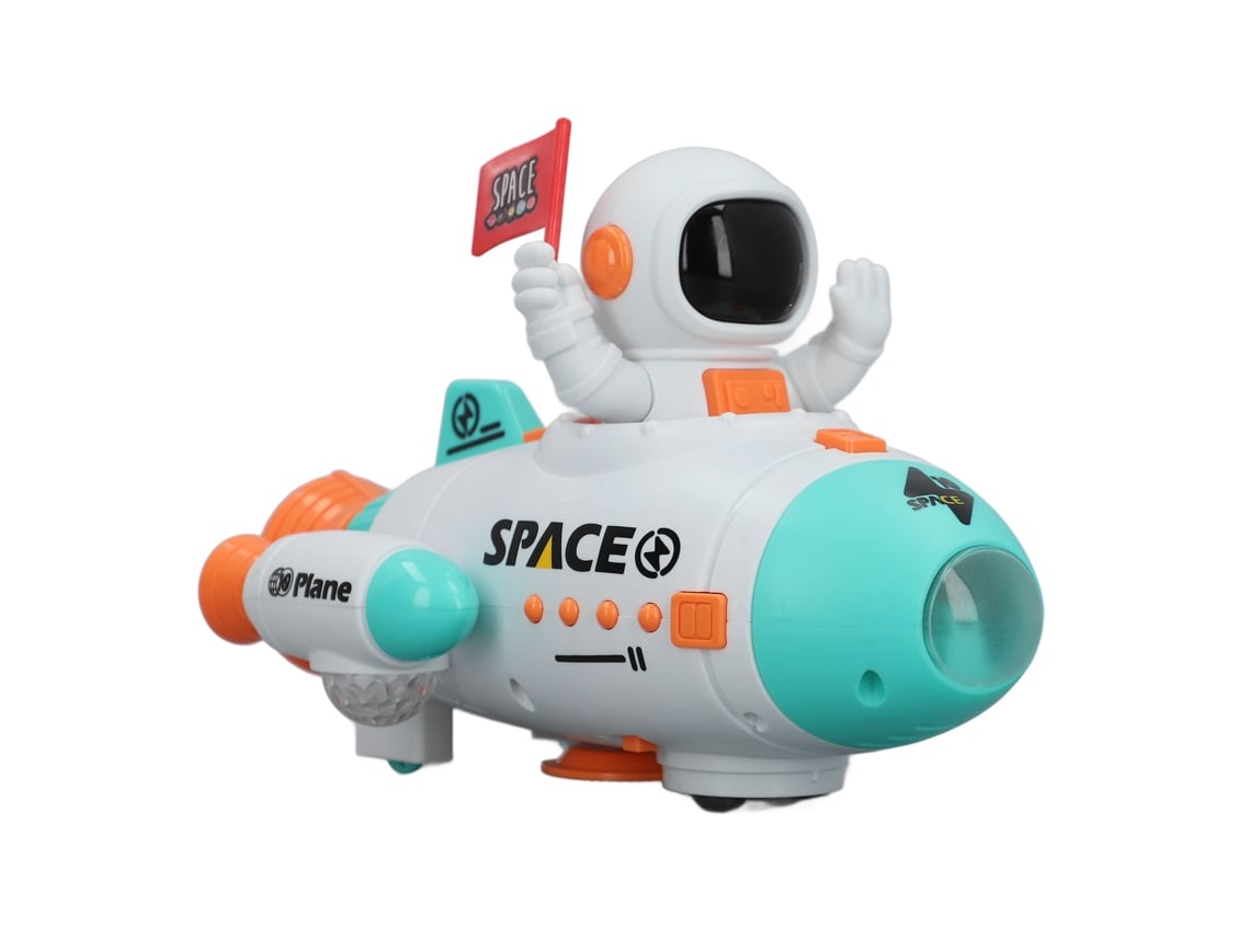 Rebe-brinquedo De Transbordador Espacial Com Rotação De 360 Graus, Luz E Efeitos Sonoros Para Crianças Azul