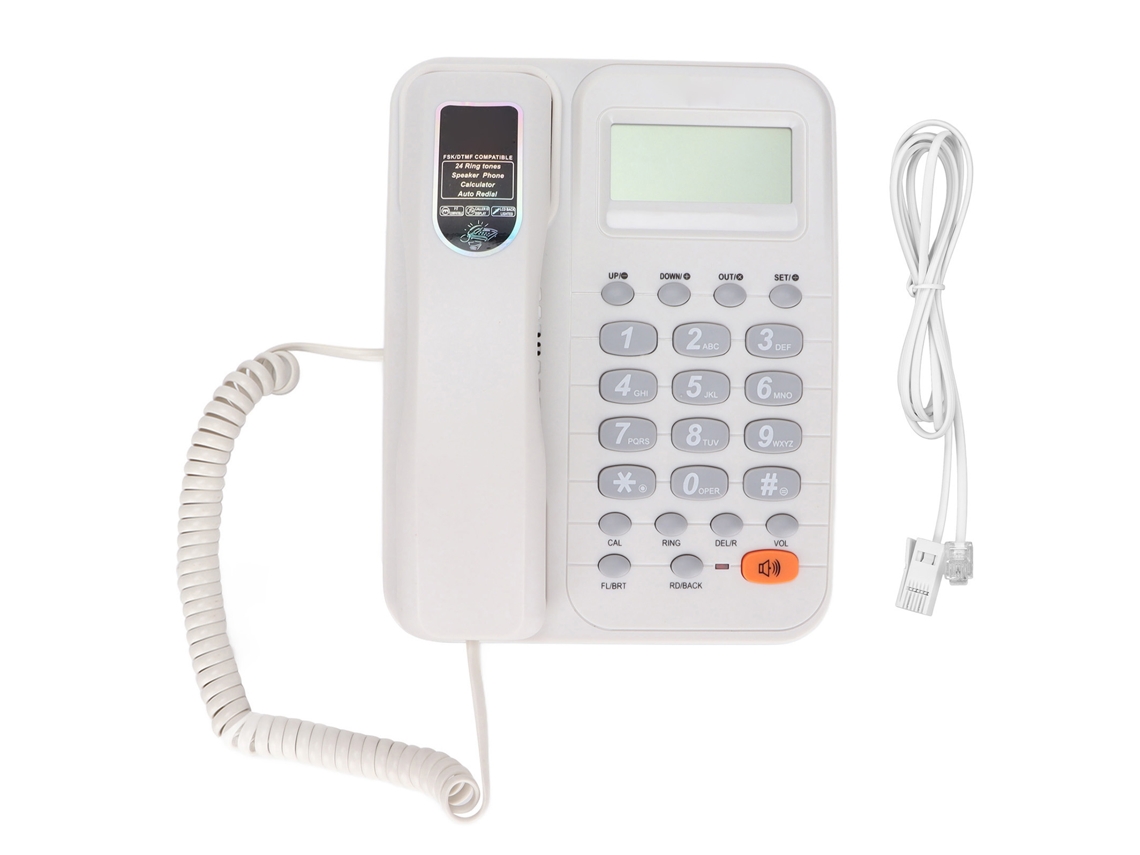 Teléfono Fijo Con Contestador Lcd, Sin Batería, Para Hogar, Hotel U Oficina, Color Blanco Kxt2029cid