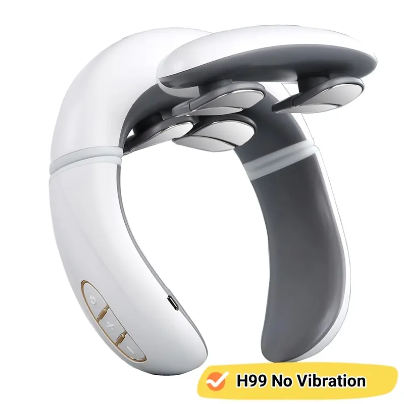 Massageador De Pescoço Inteligente Com Aquecimento, Carregamento Magnético, Pulso, Estampagem A Quente, Design Moderno, Multiusuário, Portátil,