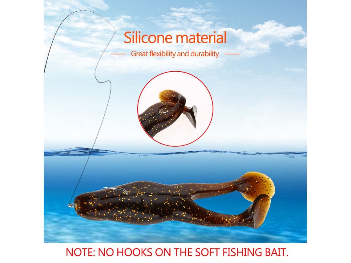 Señuelo De Rana Blanda Lure, Atrayente De Peces Lifelike, Aplicable En Agua Salada