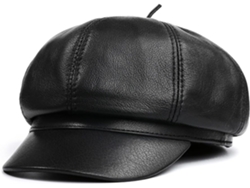 Boina De Cuero Genuino Para Hombre Y Mujer, Gorra Octogonal Universal, Moda Coreana, Sombreros.