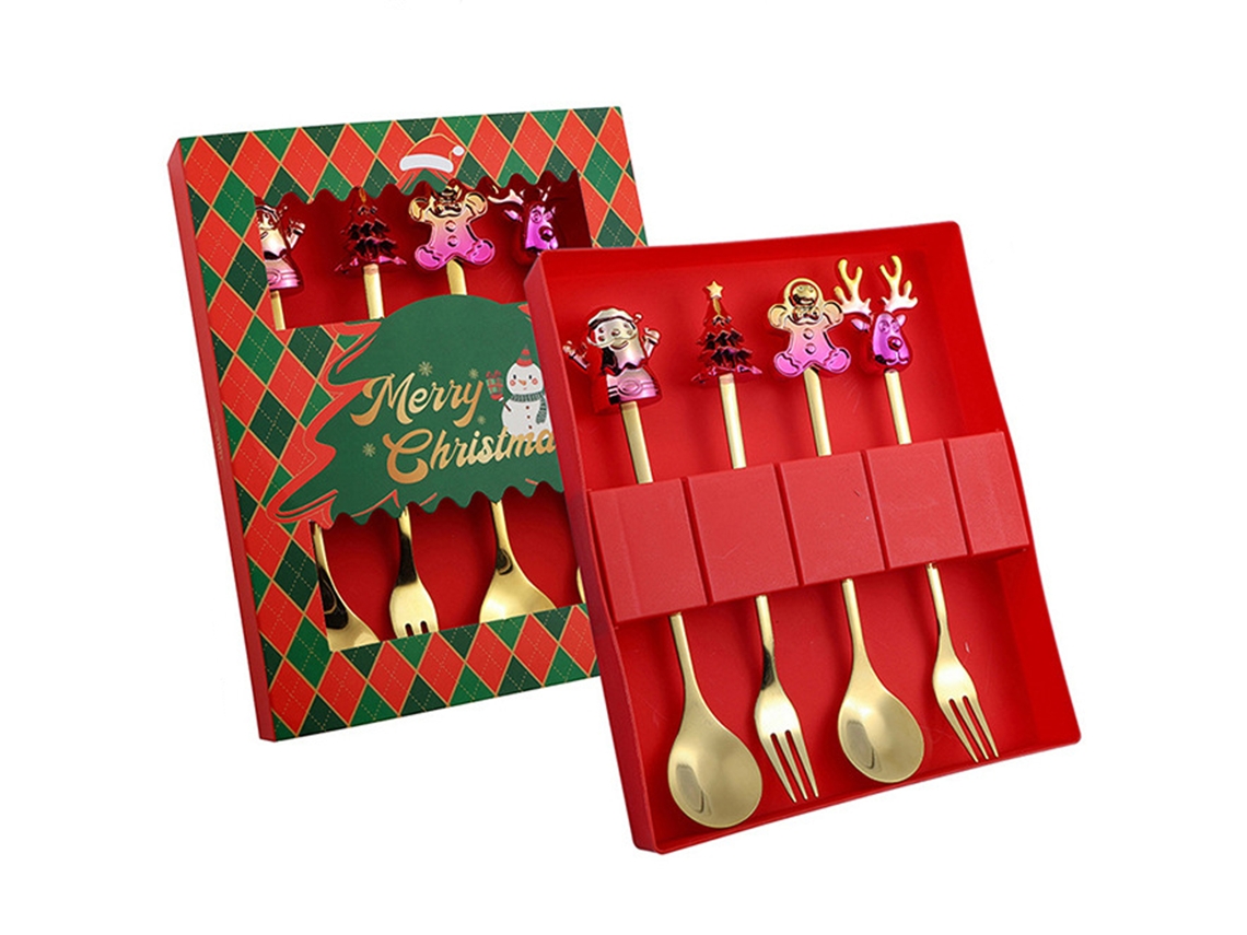 Set de Cubiertos Navideños - Cuchara de Acero Inoxidable RNEMITERY