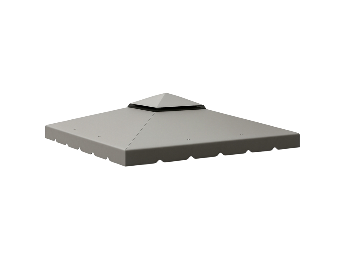 Funda De Repuesto Para Un Cenador De Doble Techo De Color Gris Claro De 3x3 M.