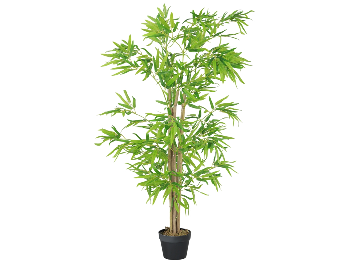 Bambú artificial grande de 150 cm, planta artificial de plástico en maceta, bambú artificial con musgo artificial. Zkaka