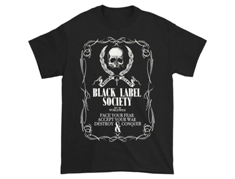 Camiseta ROCKINSTONE con escudo de Black Label Society Linework (Algodón - S)
