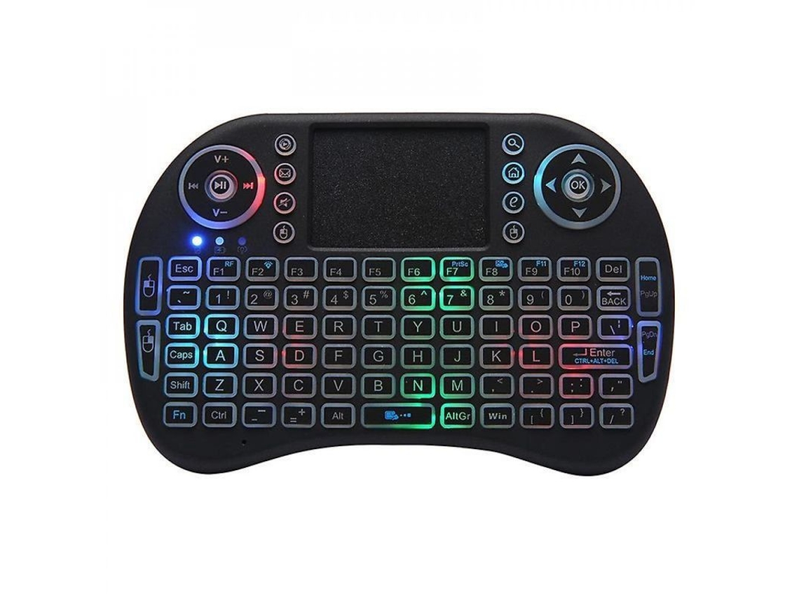 Mini Teclado Inalámbrico Con Panel Táctil Y Ratón, Retroiluminado, Recargable, 2,4 Ghz, Mando A Distancia Qwerty Para Android Tv Box Sfz