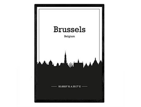 Poster NACNIC Mapa de Brussels Belgica (A3)