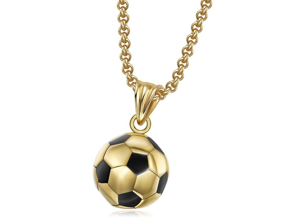 Colgante De Collar De Fútbol Deportivo De Acero Inoxidable Para Hombres Con Estilo Personalizado Gbw Oro