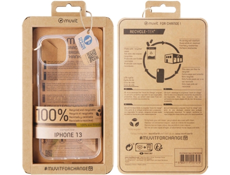 Funda iPhone 13 MUVIT Recicletek Transparente