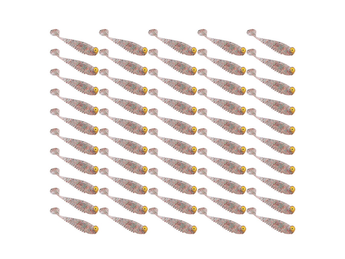 Señuelos de pesca artificiales blandos de silicona, 50 unidades