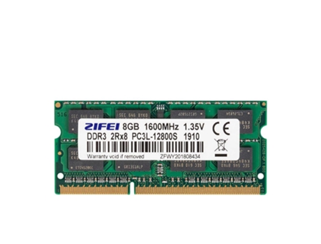 Memoria RAM SLOWMOOSE para Portátil (DDR3L - 8 GB - 1600 1.35V)