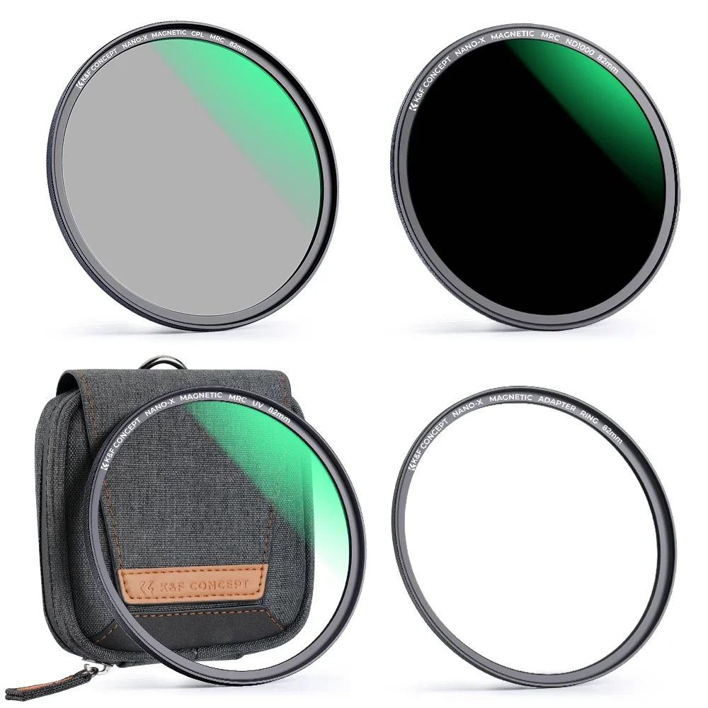 Kit de filtros magnéticos ultrafinos ND1000+MCUV+CPL de 62 mm con estuche de transporte, azul