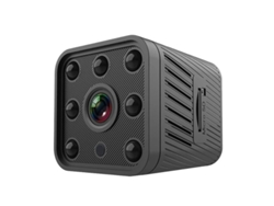 Mini cámara de seguridad 1080p con micrófono y altavoz integrados Yizhood (negra)