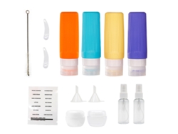 Set de botellas de viaje para artículos de aseo, envases de silicona a prueba de fugas para champú, acondicionador y loción.