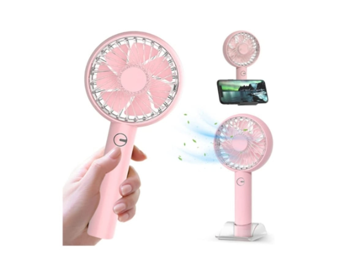 Ventilador portátil de mano, recargable por USB, batería de 2000 mAh, dirección del viento ajustable, ventilador de mesa de escritorio USHION