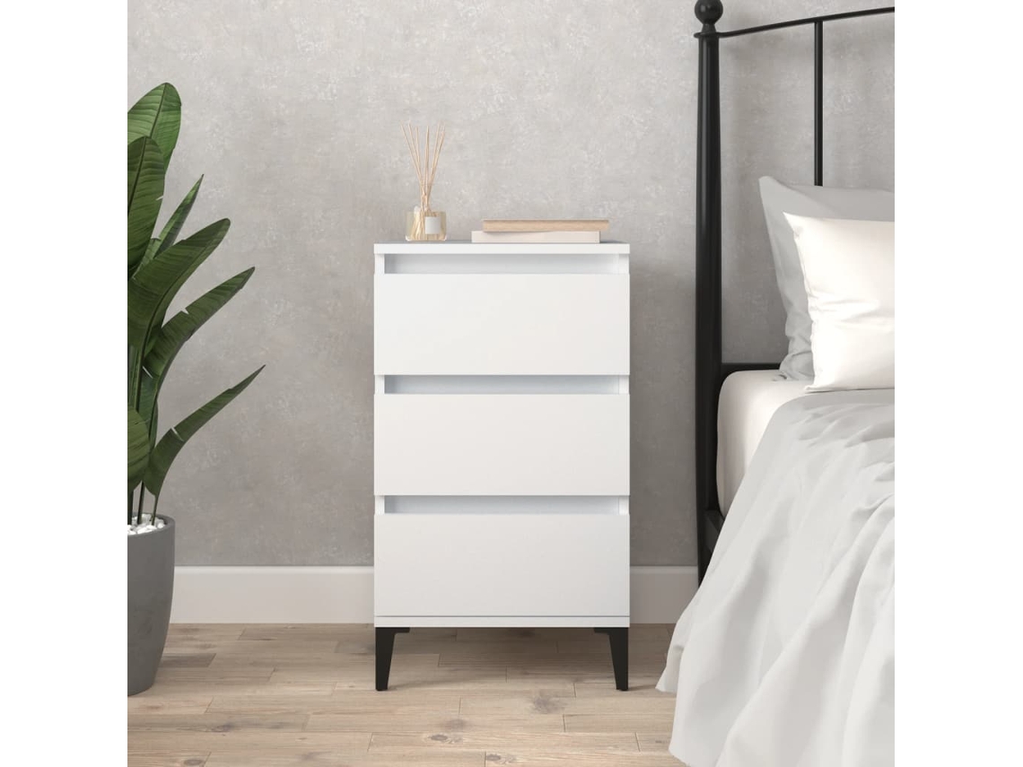 Mesa de Cabeceira LOVELY HOME Mesinha 40X35X70 Cm Derivados de Madeira Branco