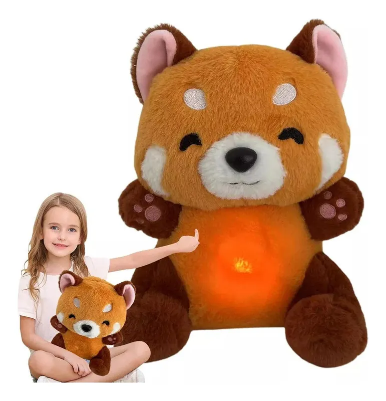 Nuevo y lindo oso de peluche con música de respiración rítmica.