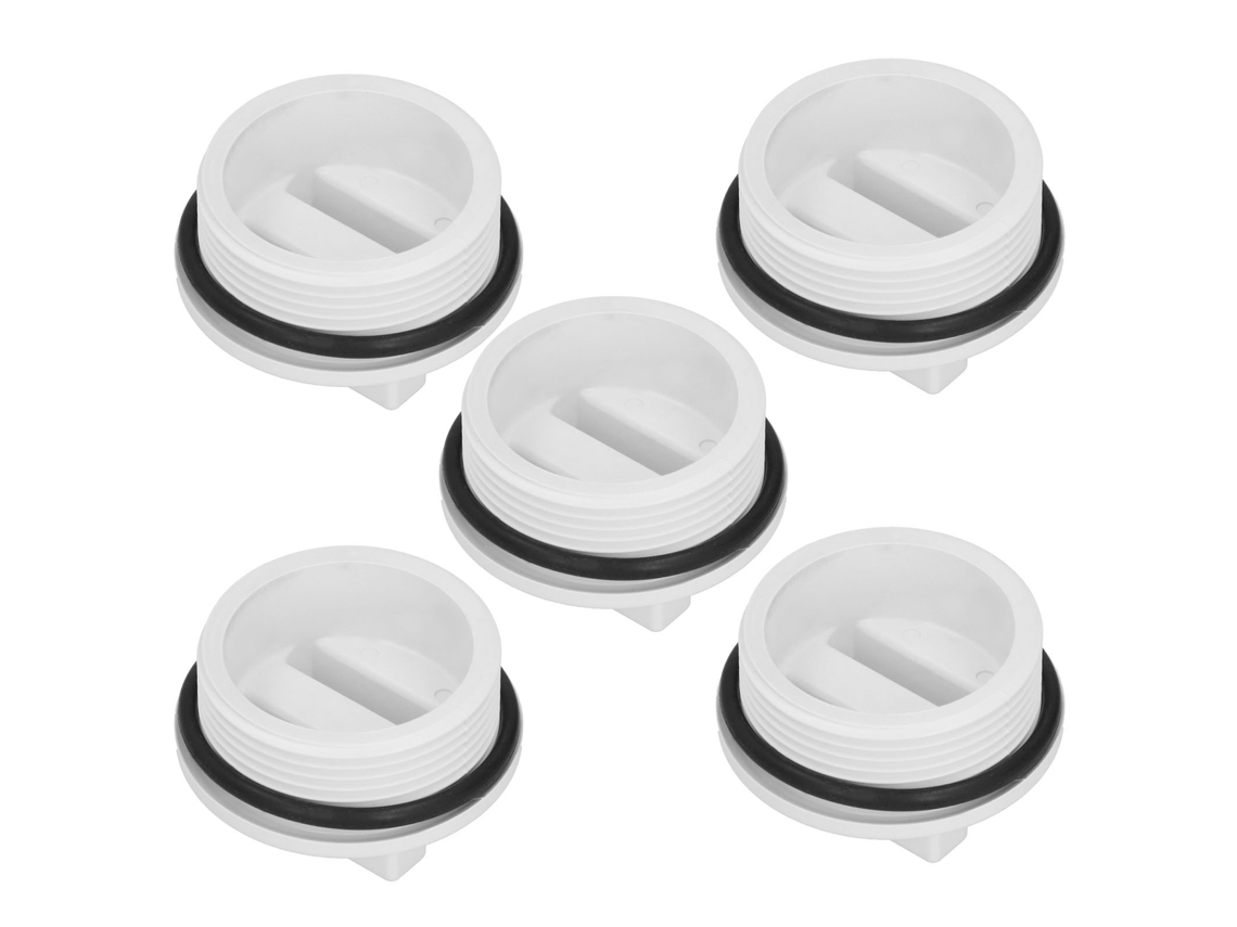 Tapón de drenaje de filtro de invierno blanco de 5 piezas con rosca de 1,5 pulgadas