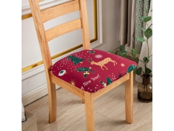 1 paquete de funda protectora extraíble para silla de comedor para el hogar, patrón de restaurante 6-Tamanho universal LUUCOZK